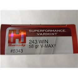 80 Rnds Hornady 243 Win 58gr V-Max