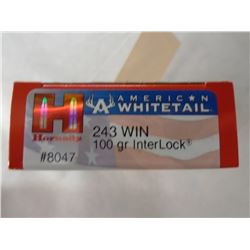 80 Rnds Hornady American Whitetail 243 Win 100 gr Interlock