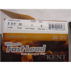 100 Rnds Kent Fast Lead 20ga 2 3/4in, 1 load, 6 shot 1255 fps