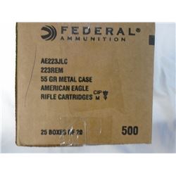 500 Rnds American Eagle 223 Rem 55gr FMJ