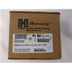200 Rnds Hornady 270 Win 140gr SST SPF