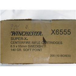 200 Rnds Winchester Super X 6.5x65mm Swedish 140 gr SP