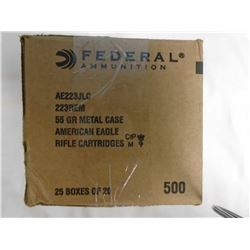 500 Rnds American Eagle 223 Rem 55gr FMJ