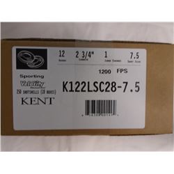250 Rnds Kent Velocity 12ga 2 3/4in, 1 load, 7.5 shot 1200 fps