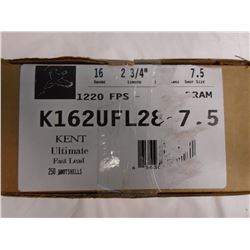 250 Rnds Kent Fast Lead 16ga 2 3/4in, 1 load, 7.5 shot 1220 fps