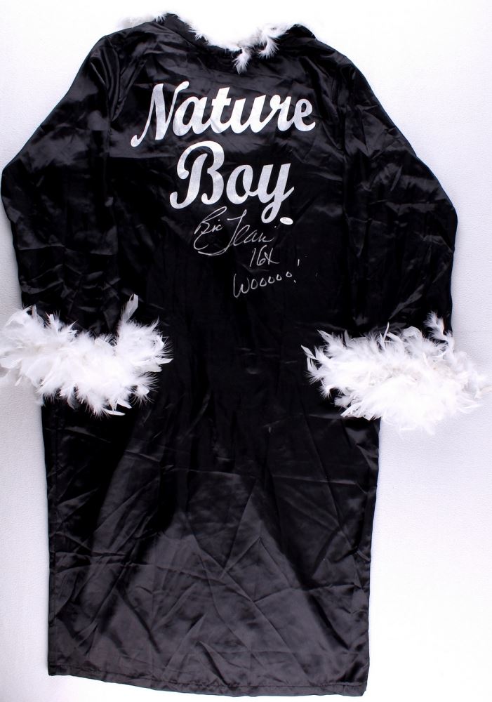 Ric Flair Signed "Nature Boy" Robe Inscribed "16x" & "Woooo!" (JSA COA)