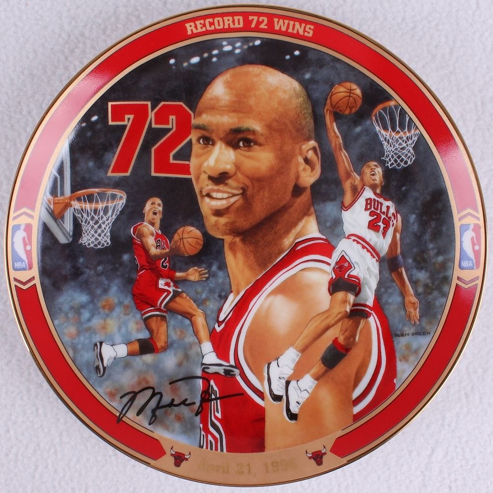 Michael Jordan LE Bulls "Record 72 Wins" Upper Deck Porcelain Plate