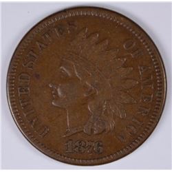 1876 INDIAN HEAD CENT, VF/XF