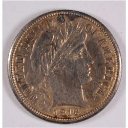 1916-S BARBER DIME, BU  TONING