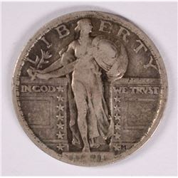 1921 STANDING LIBERTY QUARTER, VF