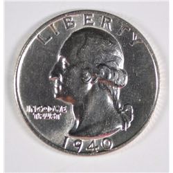 1940-D WASHINGTON QUARTER CH BU BLAST WHITE STRONG STRIKE