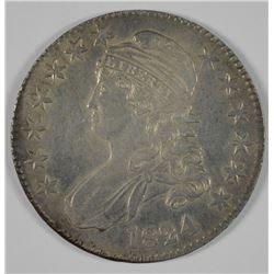 1824/4 BUST HALF DOLLAR O-109 R-2 AU