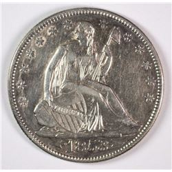 1853 ARROWS AND RAYS SEATED LIBERTY HALF DOLLAR AU