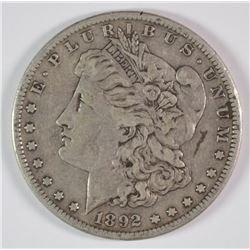 1892-S MORGAN DOLLAR XF MARK ON FACE