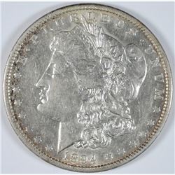 1894-O MORGAN SILVER DOLLAR, CHOICE AU