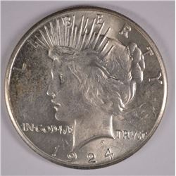 1924-S PEACE DOLLAR BU+ WHITE