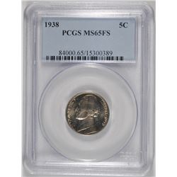 1938 JEFFERSON NICKEL, PCGS MS-65 FULL STEPS