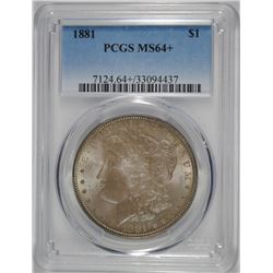 1881 MORGAN DOLLAR PCGS MS64+