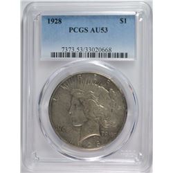 1928 PEACE DOLLAR PCGS AU-53