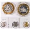 Image 2 : 3 CUT OUT DIMES AND 2 SILVER CASINO TOKENS