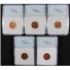 Image 2 : NNC GRADED SUPERB GEM RED LINCOLN CENTS: 1946, 1946-S, 1948, 1953 & 1954