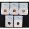 Image 2 : NNC GRADED SUPERB BU RED  LINCOLN CENTS: 1942, 1946, 1947-D, 1950 & 1954