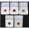Image 1 : NNC GRADED SUPERB GEM RED LINCOLN CENTS: 1940, 1946-S, 1947-D, 1948  & 1953