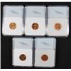 Image 2 : NNC GRADED SUPERB GEM RED LINCOLN CENTS: 1940, 1946-S, 1947-D, 1948  & 1953