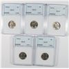 Image 1 : (5 ) 1953-S JEFFERSON NICKELS, NNC GRADED SUPERB GEMS!