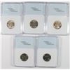 Image 2 : (5 ) 1953-S JEFFERSON NICKELS, NNC GRADED SUPERB GEMS!