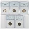 Image 1 : ( 5 ) 1954-D JEFFERSON NICKELS, NNC GRADED SUPERB BU