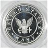 Image 1 : UNITED STATES NAVY  ON A ONE OUNCE .999 SILVER ROUND SEALED IN PLASTIC