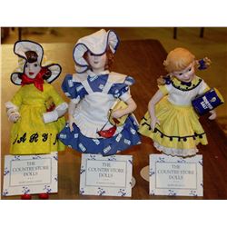 3 FRANKLIN MINT COUNTRY STORE DOLLS INCLUDING:MARY
