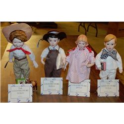 4 FRANKLIN MINT COUNTRY STORE DOLLS INCL. JELLO,