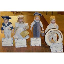 4 FRANKLIN MINT COUNTRY STORE DOLLS INCLUDING:FISK