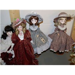 LOT OF 4 COLLECTOR DOLLS INCLUDING BRADLEY DOLL