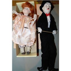 2 COLLECTOR DOLLS INCLUDING A CHARLIE CHAPLAIN