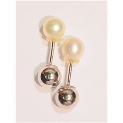 STERLING SILVER FRESHWATER PEARL 2-IN-1