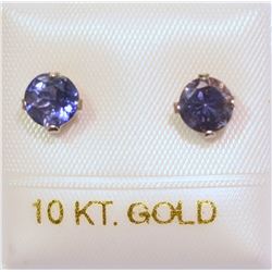 10K GOLD IOLITE EARRINGS