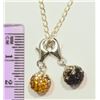 Image 2 : 2 STERLING SILVER CUBIC CRYSTAL PENDANTS WITH