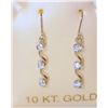 Image 1 : 10K GOLD CUBIC ZIRCONIA EARRINGS