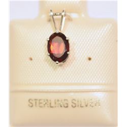 STERLING SILVER GARNET PENDANT