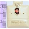 Image 2 : STERLING SILVER GARNET PENDANT