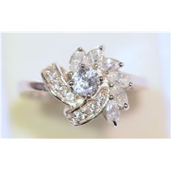 STERLING SILVER CUBIC ZIRCONIA RING