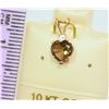 Image 2 : 10K GOLD SMOKEY TOPAZ HEART-SHAPED PENDANT