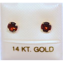 14K GOLD GARNET EARRINGS