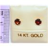Image 2 : 14K GOLD GARNET EARRINGS
