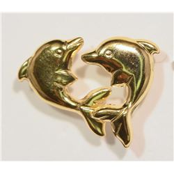 14K GOLD DOLPHIN EARRINGS