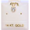 Image 1 : 14K GOLD CUBIC ZIRCONIA HEART-SHAPED PENDANT
