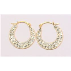 10K GOLD CUBIC CRYSTAL EARRINGS